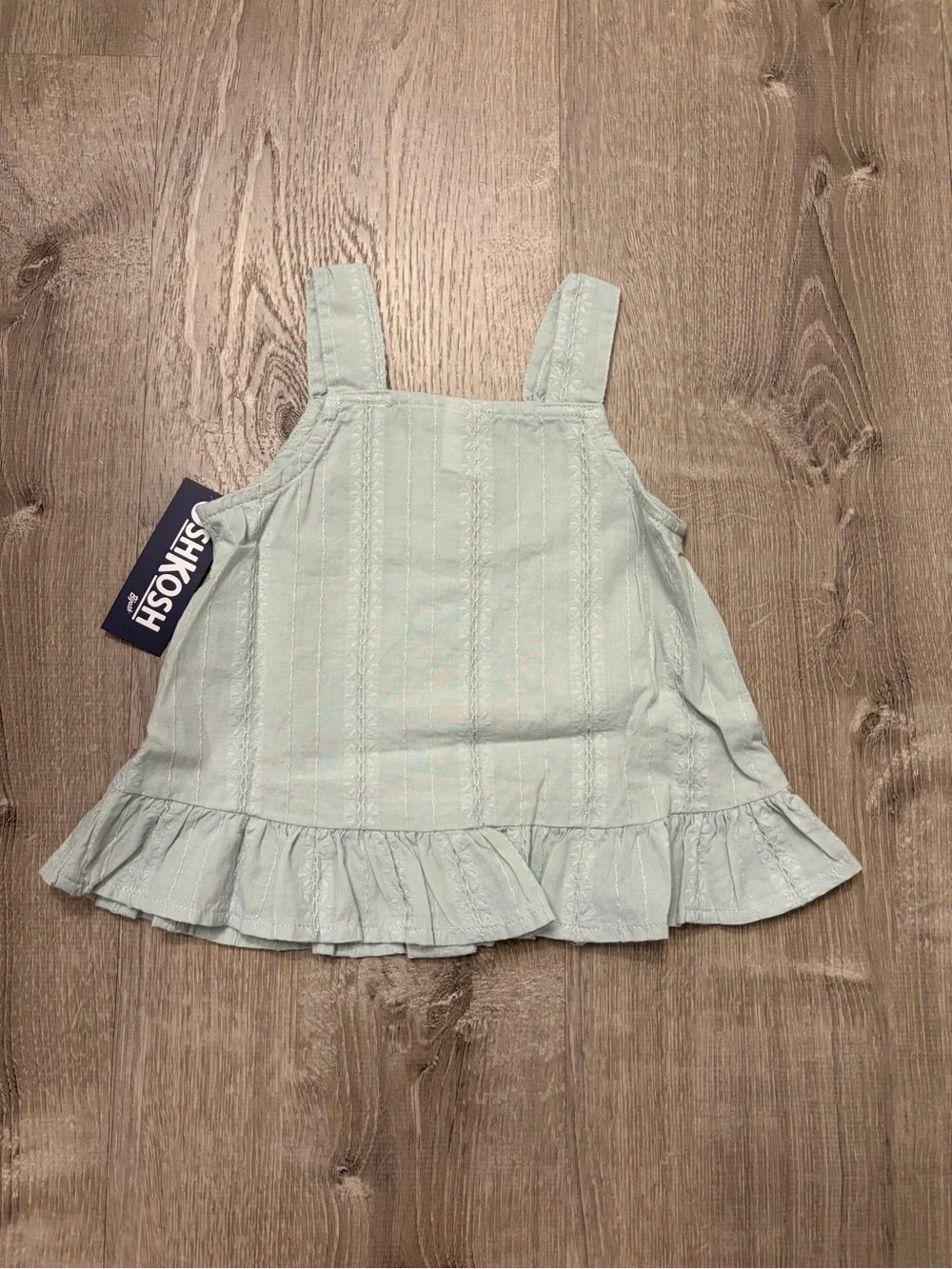 OshKosh B'gosh Baby Girl Button-Down Peplum Tank Top - Green- NWT